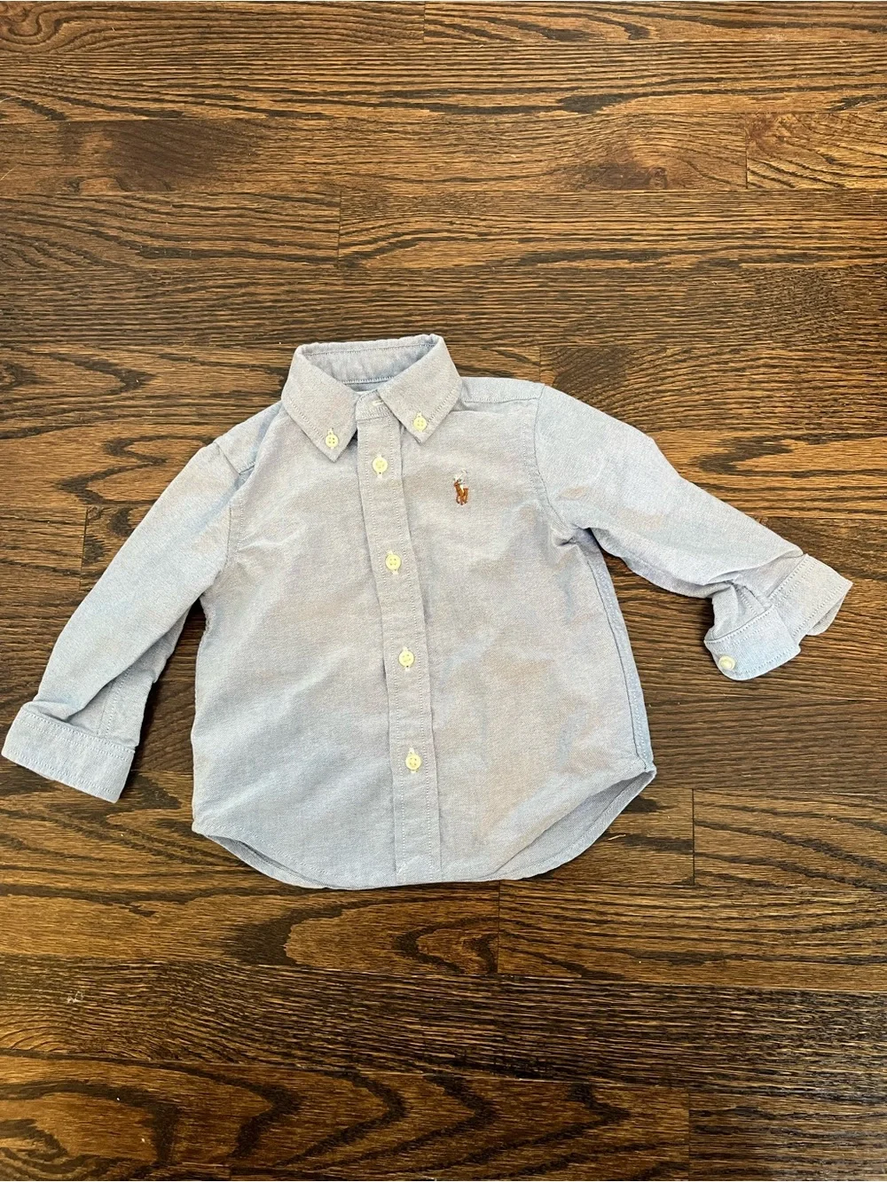 Ralph Lauren Blue Chambray Iconic Oxford Button-Down Shirt 6 months baby boy